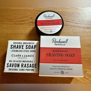 Shaving Cream and Soap Set | Rockwell / Clark & James | NWT